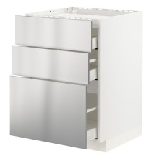 Sz stj pł/3fr/3szu, белый/Ворста нержавеющая сталь METOD / MAXIMERA 993.298.85