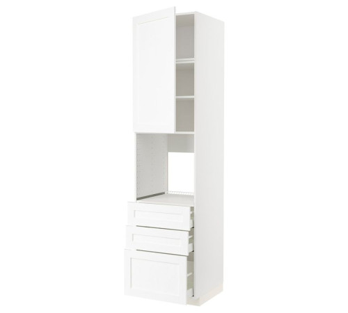 Szaf wys n piek/drz/3 szu, biały Enköping/biały imitacja drewna METOD / MAXIMERA 994.735.85