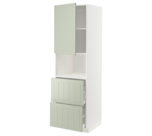 W szafka do mikr drzwi/2 szuf, biały/Stensund jasnozielony METOD / MAXIMERA 994.863.90