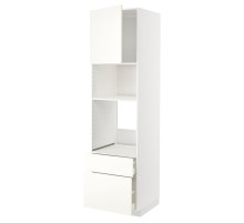 Высокий шкаф для встраиваемой бытовой техники, белый/Vallstena white METOD / MAXIMERA 995.074.44