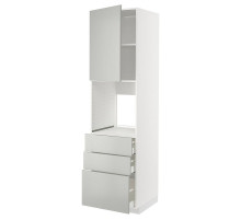 Szaf wys n piek/drz/3 szu, biały/Havstorp jasnoszary METOD / MAXIMERA 995.382.09