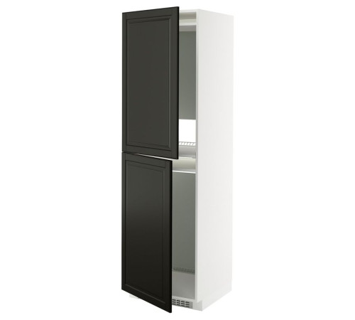 Szaf wys n lod/zam, biały/Bodbyn czarny METOD 995.788.08