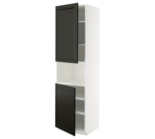 Sza st wys mikr 2drz/pół, biały/Bodbyn czarny METOD 995.790.73