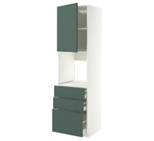 Szaf wys n piek/drz/3 szu, biały/Aspudden ciemny szarozielony METOD / MAXIMERA 996.041.57