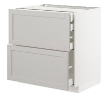 Sz stj 2fr/2n/śr/w szu, biały/Lerhyttan jasnoszary METOD / MAXIMERA 092.743.35