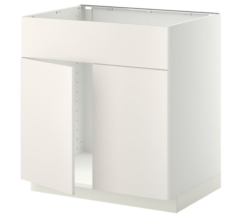 Szaf sto zlew 2drz/fr, biały/Veddinge biały METOD 094.544.16