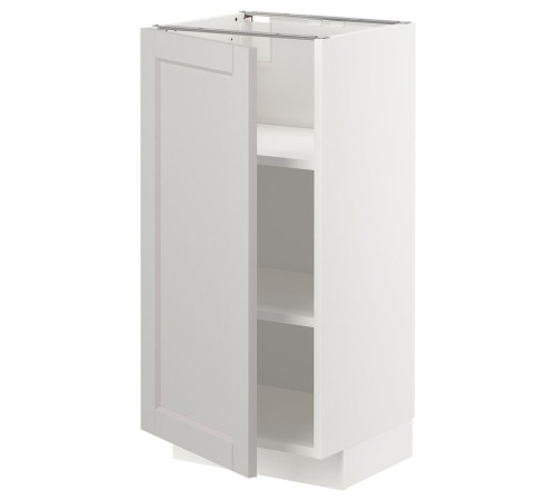 Szafka st/półki, biały/Lerhyttan jasnoszary METOD 094.594.33