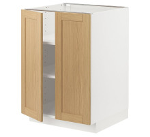 Szafka stj/półki/2 drzwi, biały/Forsbacka dąb METOD 095.090.94