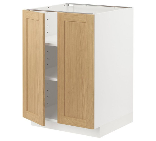 Szafka stj/półki/2 drzwi, biały/Forsbacka dąb METOD 095.090.94