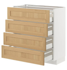 Sz st 4fr/4szu, белый/Дуб Форсбака МЕТОД / МАКСИМЕРА 095.092.06