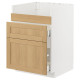 Szafka pod zlew HAVSEN/3fr/2szu, biały/Forsbacka dąb METOD / MAXIMERA 095.092.54
