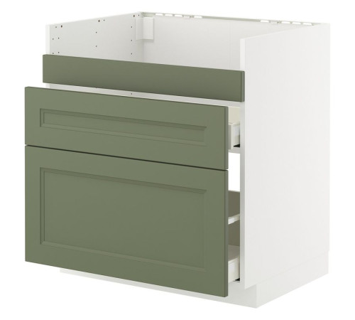 Szafka pod zlew HAVSEN/3fr/2szu, biały/Axstad szarozielony METOD / MAXIMERA 095.180.03
