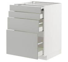 Szafka st z wysuwanym blatem/3szu, biały/Havstorp jasnoszary METOD / MAXIMERA 095.381.95