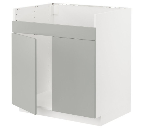 Szafka pod zlew HAVSEN 2kom, biały/Havstorp jasnoszary METOD 095.382.37