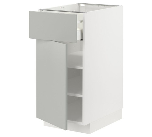 Szafka stj szu/drzwi, biały/Havstorp jasnoszary METOD / MAXIMERA 095.393.50