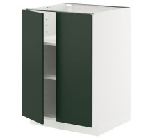Szafka stj/półki/2 drzwi, biały/Havstorp głęboki zielony METOD 095.573.77