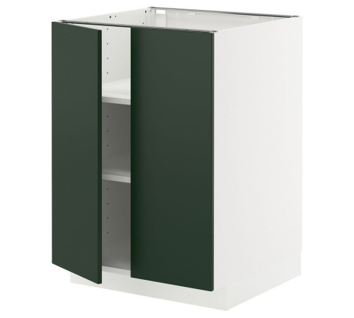 Szafka stj/półki/2 drzwi, biały/Havstorp głęboki zielony METOD 095.573.77
