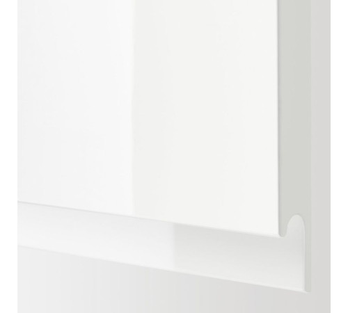 Narożna szafka stojąca z półką, biały/Voxtorp połysk/biel METOD 095.848.18