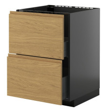 Sz stj zl+2fr/2szu, черно-серый/Воксторп под дуб МЕТОД / КНИВШУЛЬТ 095.876.71