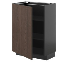 Szafka st/półki, czarnoszary/Sinarp brązowy METOD 095.887.98