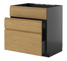 Sz stj zl+3fr/2szu, черно-серый/Воксторп под дуб МЕТОД / КНИВШУЛЬТ 095.893.35