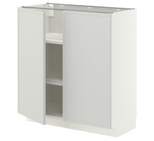 Szafka stj/półki/2 drzwi, biały/Aspudden jasnoszary METOD 096.055.71