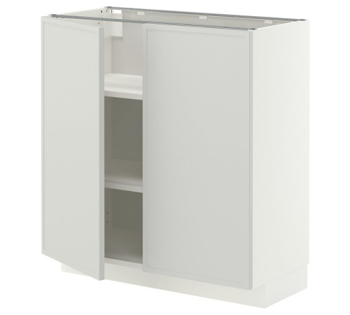 Szafka stj/półki/2 drzwi, biały/Aspudden jasnoszary METOD 096.055.71