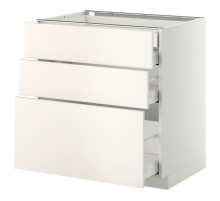 Sz stj 3fr/2n/śr/w szu, biały/Veddinge biały METOD / MAXIMERA 099.158.99