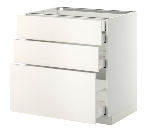 Sz stj 3fr/2n/śr/w szu, biały/Veddinge biały METOD / MAXIMERA 099.158.99