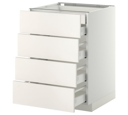 Sz stj 4fr/2n/3śr szu, biały/Veddinge biały METOD / MAXIMERA 099.159.03