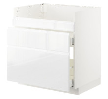 Szafka pod zlew HAVSEN/3fr/2szu, biały Maximera/Voxtorp połysk/biel METOD 192.805.24