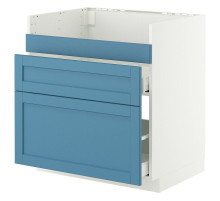 Szafka pod zlew HAVSEN/3fr/2szu, biały/Lerhyttan niebieski METOD / MAXIMERA 196.007.28