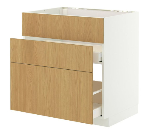 Sz stj zl+3fr/2szu, biały/Sinarp okl dęb METOD / MAXIMERA 196.008.51