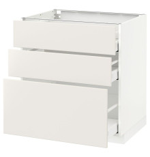 Напольный шкаф с 3 ящиками, белый/Veddinge white METOD / MAXIMERA 290.497.08