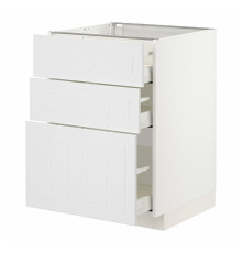 Тумба под кухонный шкаф с 3 выдвижными ящиками, белая/Stensund white METOD / MAXIMERA 294.094.99