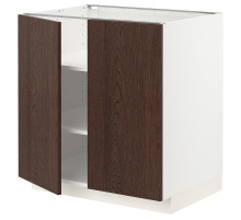 Тумба под шкаф/полки/2 дверцы, белая/коричневая Sinarp METOD 294.559.95