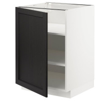 Szafka st/półki, biały/Lerhyttan bejcowane na czarno METOD 294.653.91