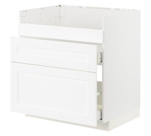Szafka pod zlew HAVSEN/3fr/2szu, biały Enköping/biały imitacja drewna METOD / MAXIMERA 294.734.33