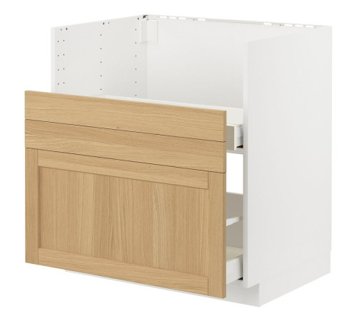 Szafka zl pod TALLSJÖN, biały/Forsbacka dąb METOD / MAXIMERA 295.507.04