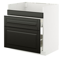 Szafka pod zlew HAVSEN/3fr/2szu, biały/Bodbyn czarny METOD / MAXIMERA 295.790.00