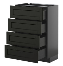 Sza st 4fr/4szu, черно-серый/черная морилка Lerhyttan МЕТОД / КНИВШУЛЬТ 295.874.39