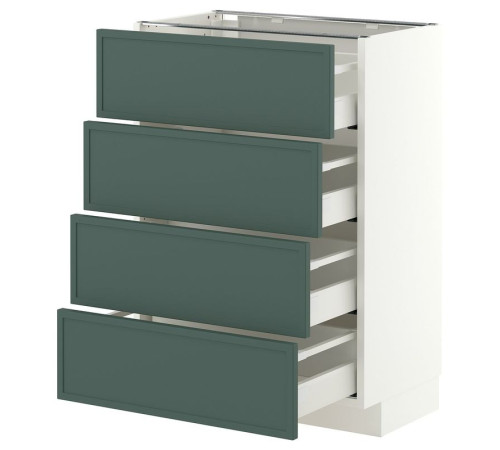 Sza st 4fr/4szu, biały/Aspudden ciemny szarozielony METOD / MAXIMERA 296.050.99