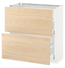 Шкаф/2 ящика/, белый/Аскерсунд имитация светлого ясеня МЕТОД / МАКСИМЕРА 392.159.57