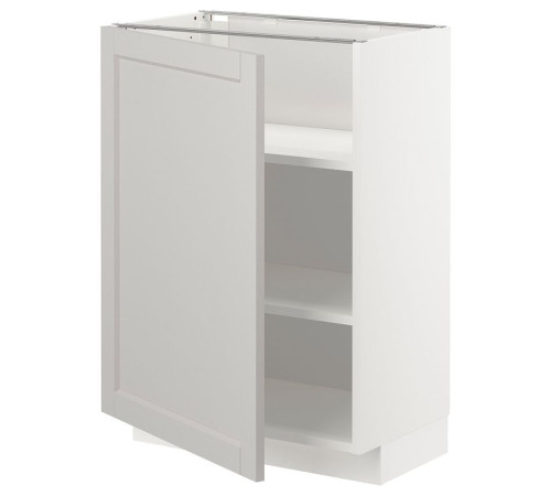 Szafka st/półki, biały/Lerhyttan jasnoszary METOD 394.574.80