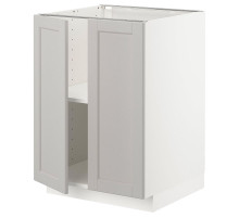 Szafka stj/półki/2 drzwi, biały/Lerhyttan jasnoszary METOD 394.621.51