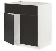 Шкаф с раковиной, 2 дверцы/фр, белый/матовый антрацит Nickebo METOD 394.987.77