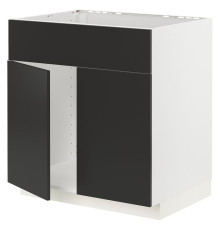 Шкаф с раковиной, 2 дверцы/фр, белый/матовый антрацит Nickebo METOD 394.987.77