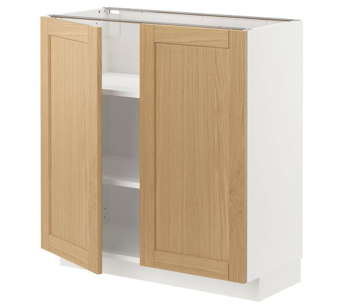 Szafka stj/półki/2 drzwi, biały/Forsbacka dąb METOD 395.090.97