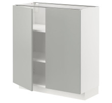 Szafka stj/półki/2 drzwi, biały/Havstorp jasnoszary METOD 395.387.97