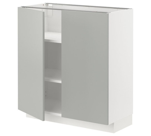 Szafka stj/półki/2 drzwi, biały/Havstorp jasnoszary METOD 395.387.97